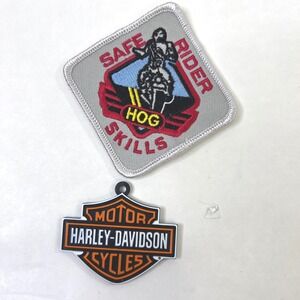 Harley-Davidson HOG Safe Rider Skills Patch and Bar & Shield Logo Emblem Set